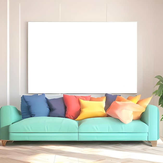 canvas mockup on drawing rooms wall canvas on wall mockup