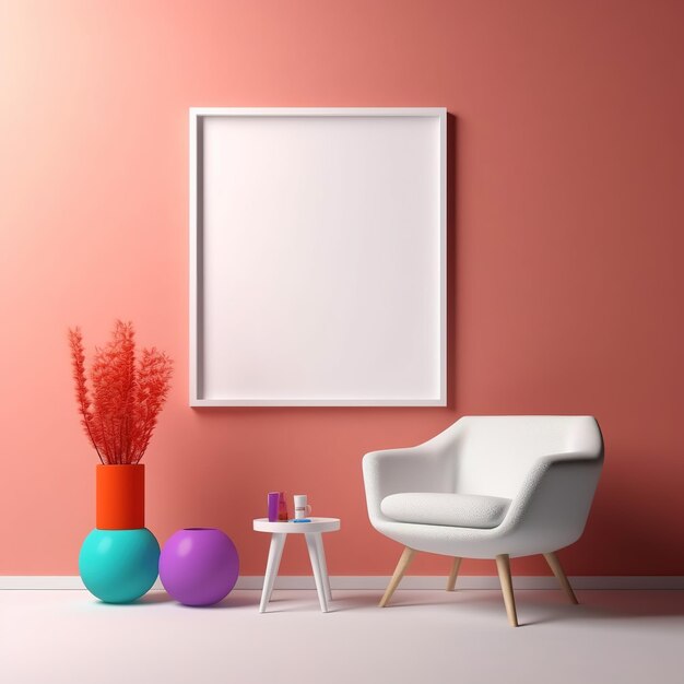 canvas mockup pink style