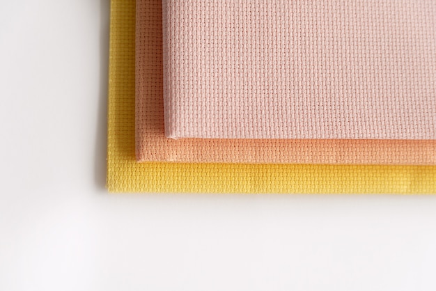 Canvas for needlework aida 14 yellow pink peach Cross Stitch