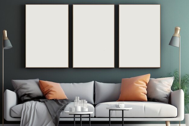 Canvas op de muur mockup