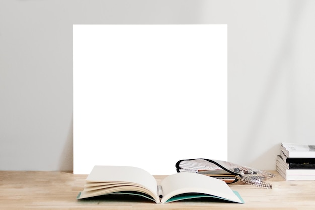Canvas png doorzichtige mockup instelling op werkruimte
