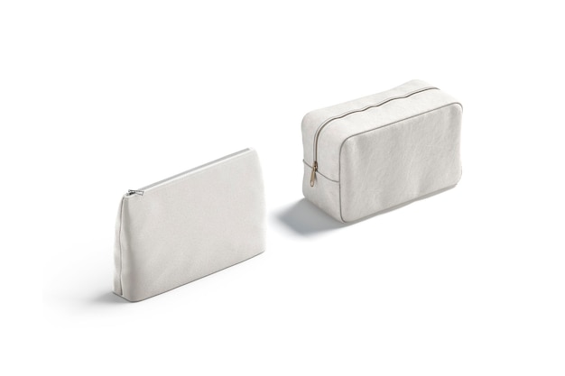 Canvas pouch and cosmetic bag mockup Cloth fastener cluth or purse mock up Cosmetician beauty