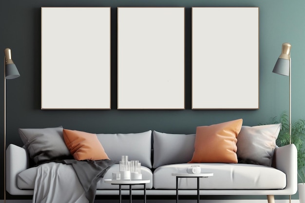 Canvas on the wall mockup