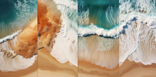 canvases with some pictures of the ocean and the sand