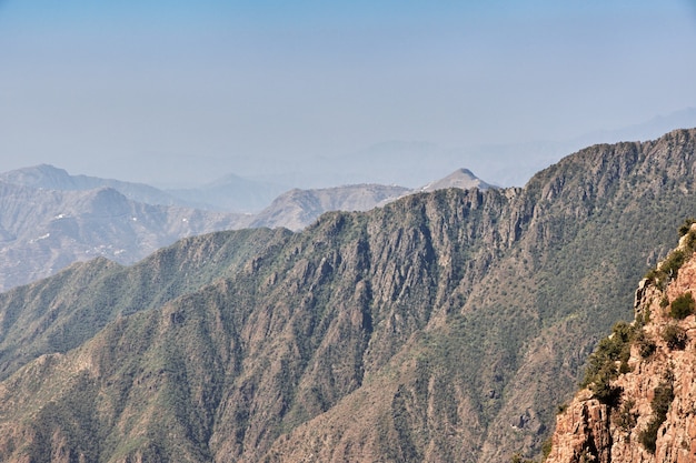 The canyon of Asir region, the view from the viewpoint, Saudi Arabia