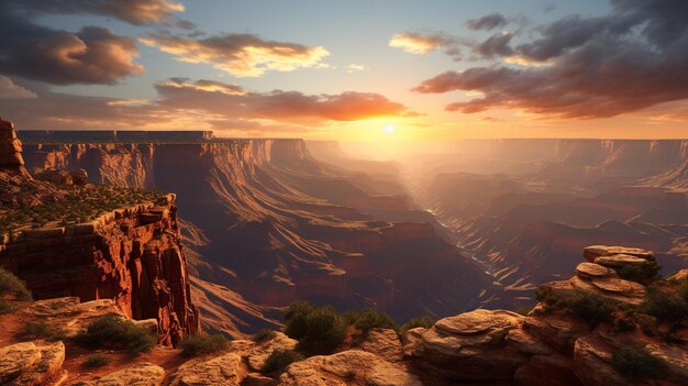 Фото Ландшафт каньона на восходе солнца