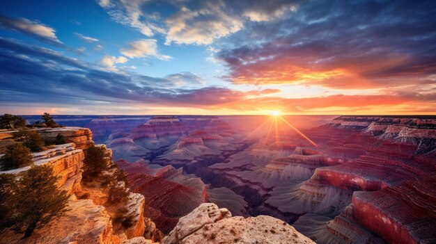 Canyon landscape at sunrise