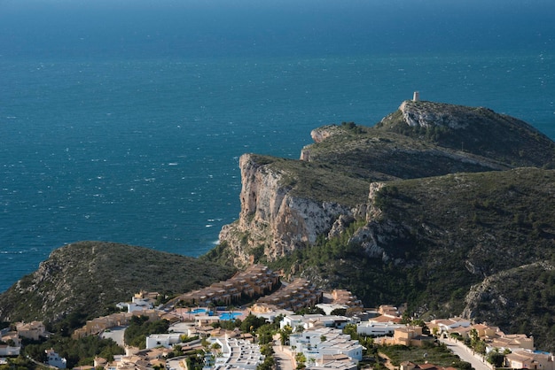 Cap d'Or 탑과 절벽, Moraira, Costa Blanca, Alicante 지방, 스페인