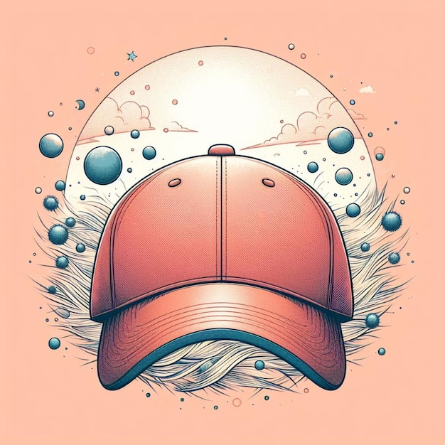 cap with peach fuzz background