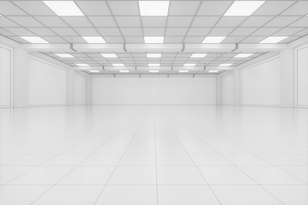 Capacious empty room business background 3d rendering