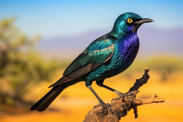 Photo cape glossy starling in the wild