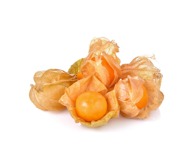 Cape gooseberries on white background