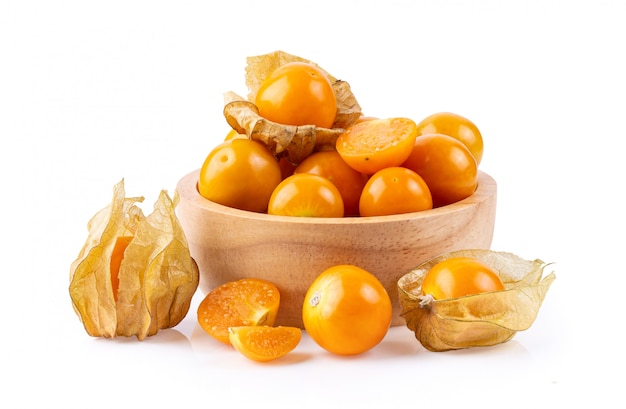 Cape Gooseberry isolated on white background. full depth of field