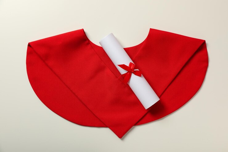 Photo cape of a graduate with a diploma on a white background