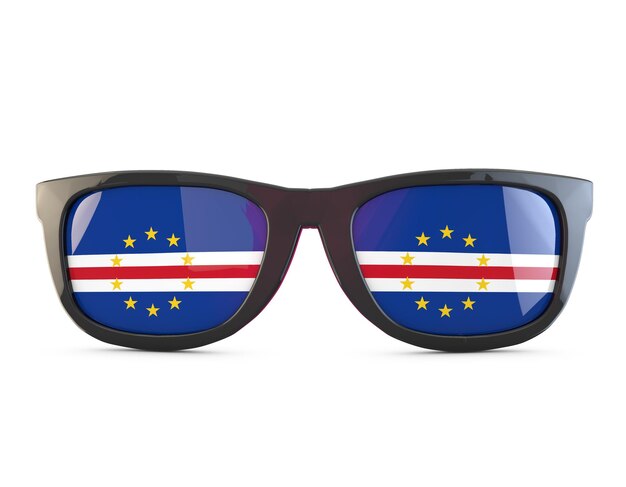 Cape Verde flag sunglasses 3D Rendering