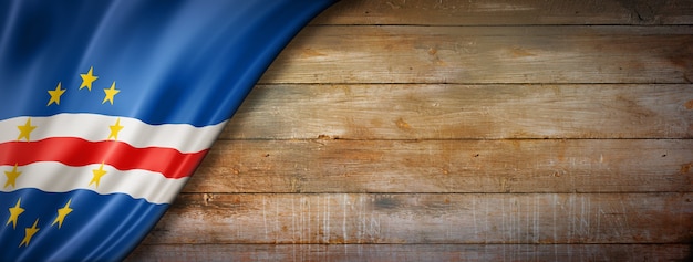 Cape Verde flag on vintage wood wall