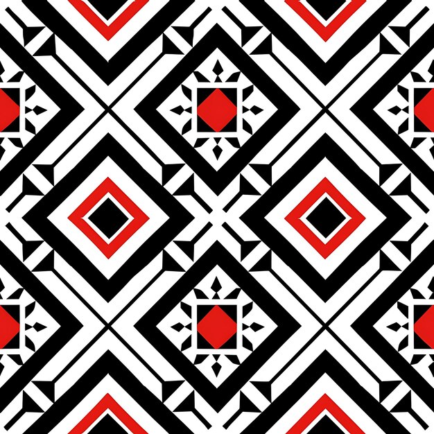 Cape Verdean Batuque Patterns With Diamonds Triangles and Sq Seamless Tile National Art Design Ink