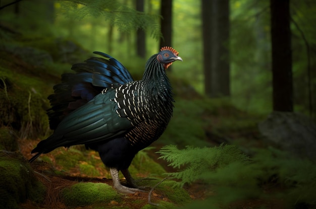 Capercaillie tetrao bos Natuur vogel wild leven haan hout Genereren Ai