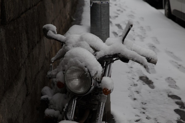 Capital city streets budapest after a night falling a lot of snow