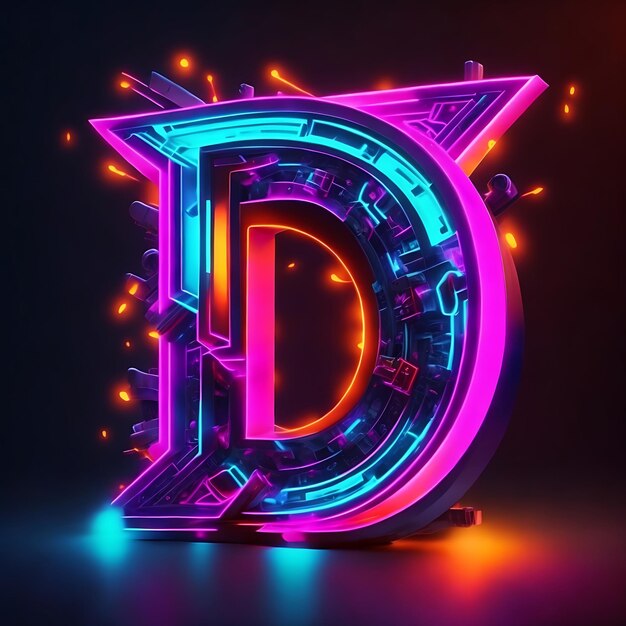 Capital Letter D 3D Logo design D