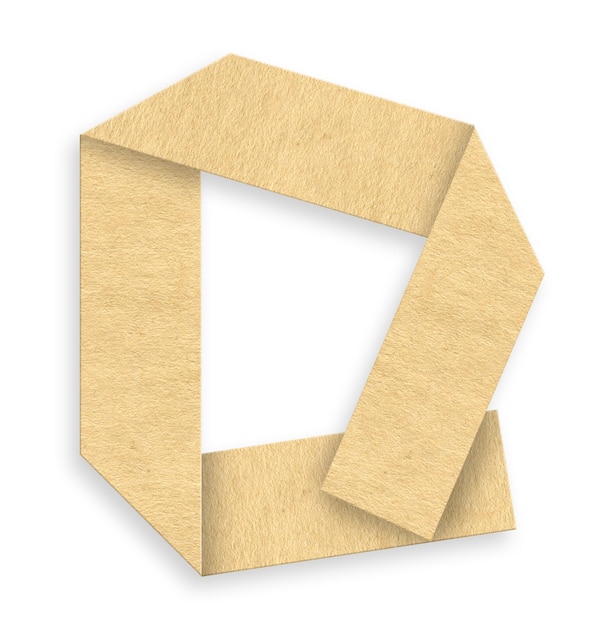 Capital Letter D Folded on Kraft Paper