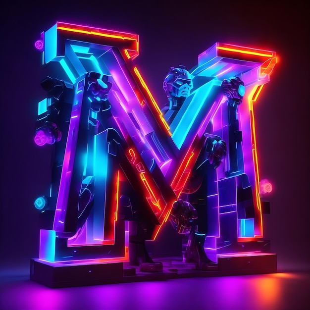 Foto lettera maiuscola m logo 3d design m