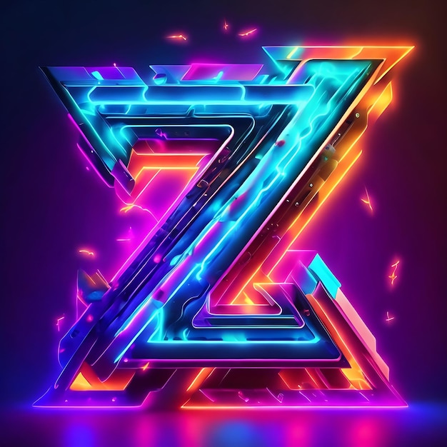 大文字 Z 3D ロゴ デザイン Z