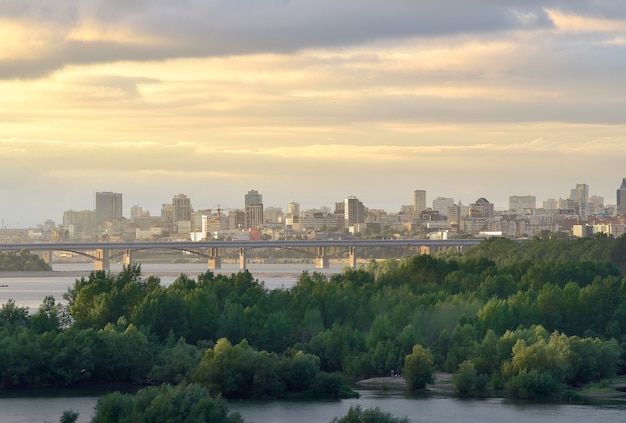 The capital of Siberia on the great Siberian river bridges on the water lush on river Islands