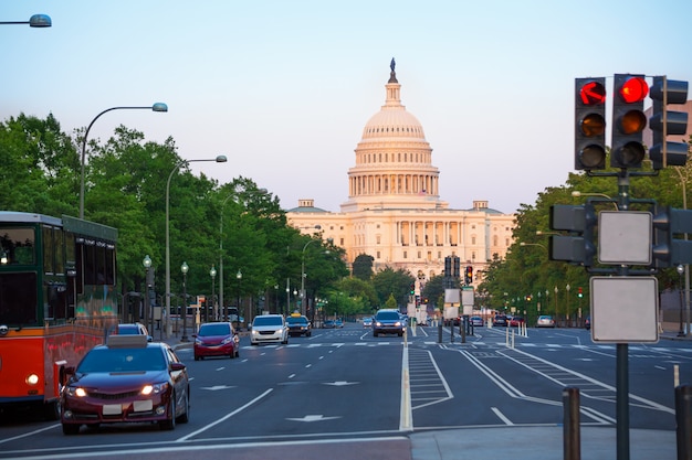 Congresso al tramonto di capitol washington dc