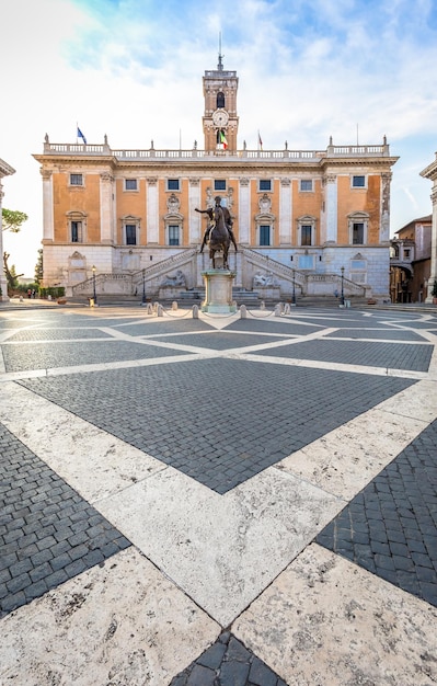 Capitolium plein piazza del campidoglio in rome italië gemaakt door michelangelo het is de thuisbasis van rome roma city hall