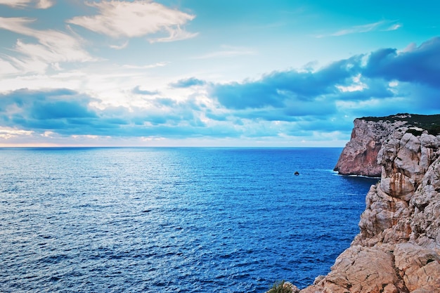 Capo Caccia cliff at dusk