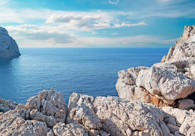 Capo Caccia coastline on a cloudy day