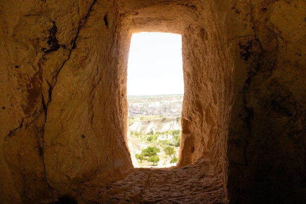 Photo cappadocia goreme landscape shot inside the rocks