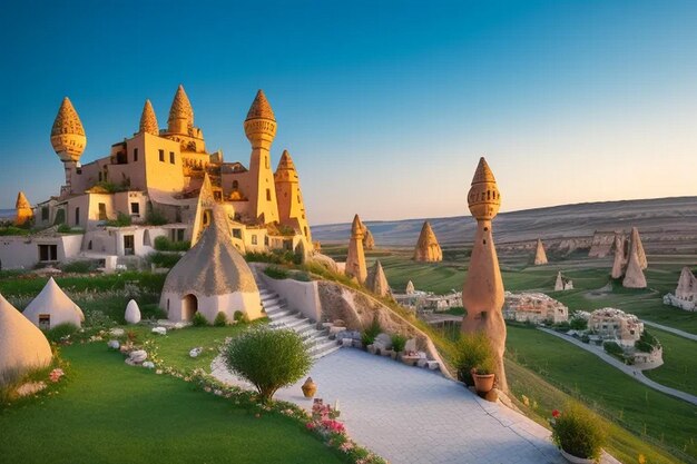 Cappadocia landscape at dawn goreme turkey