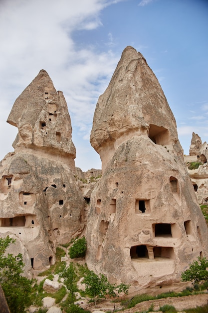 Cappadocia underground city inside the rocks, the old city of stone pillars.