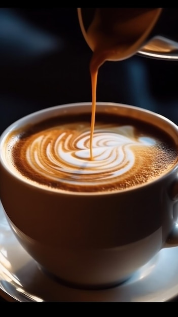 Cappuccino coffee background Illustration AI Generative