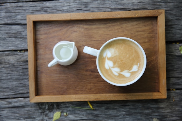 Cappuccino coffee in close up