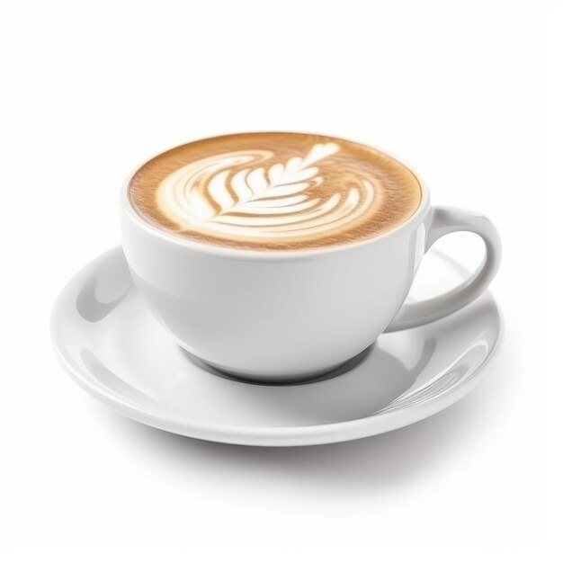 Cappuccino coffee cup isolated Illustration AI GenerativexA