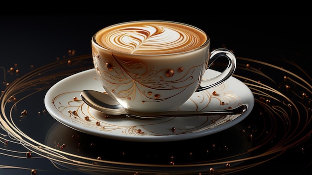 Cappuccino Elegance in Every Sip depicted with captivating illustrations Velvety layers create a