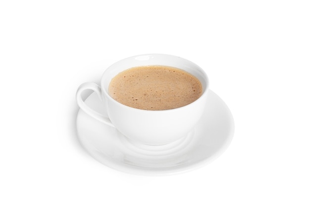 Cappuccino isolated on a white background. Dalgona coffee. Coffee foam. Latte coffee. High quality photo