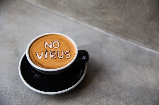 Cappuccino met latte art Geen virus