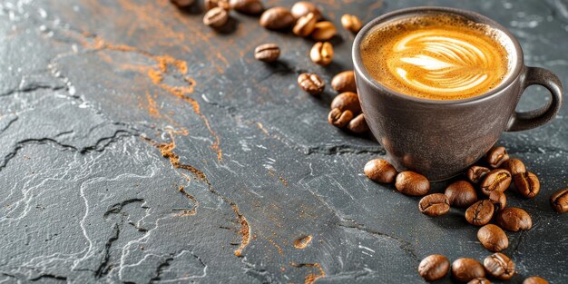 Cappuccino on Wooden Table