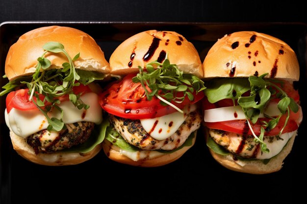 Foto caprese kip slider trio met pesto mayo