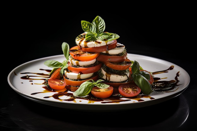 Caprese Salad Artistry on a Plate