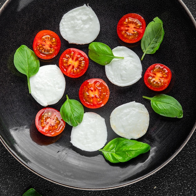 caprese salad mozzarella tomato basil fresh food tasty healthy eating cooking appetizer meal food