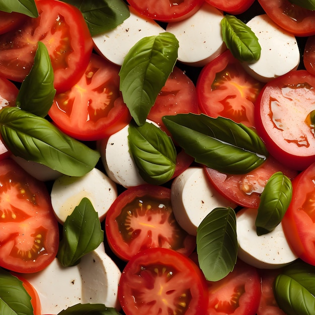 Caprese salad seamless pattern photography texture