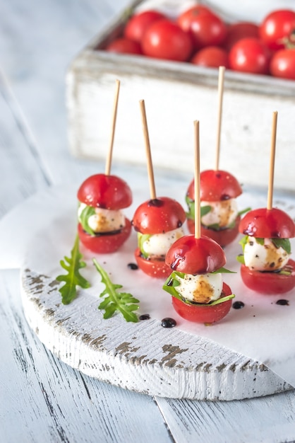 Caprese salad skewer appetizers