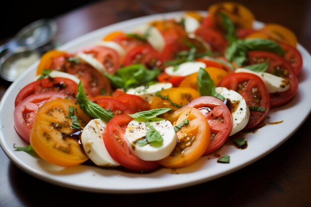 Caprese Salad with Fresh Mozzarella Tomatoes and