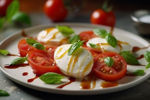 Capresesalade met mozzarellakaastomaten en basilicum