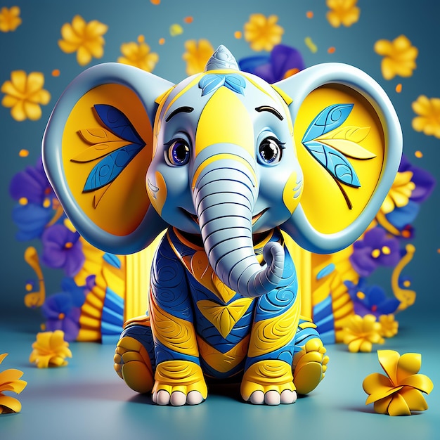 Caprichous 3D cartoon olifant afbeelding